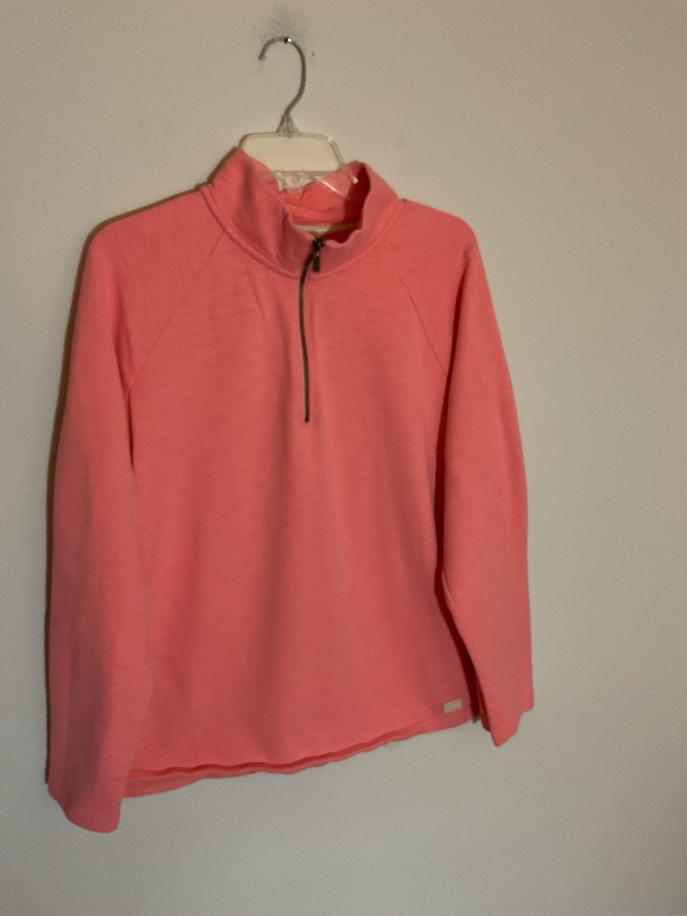 L.L. Bean Coral Quarter-Zip Turtleneck Pullover